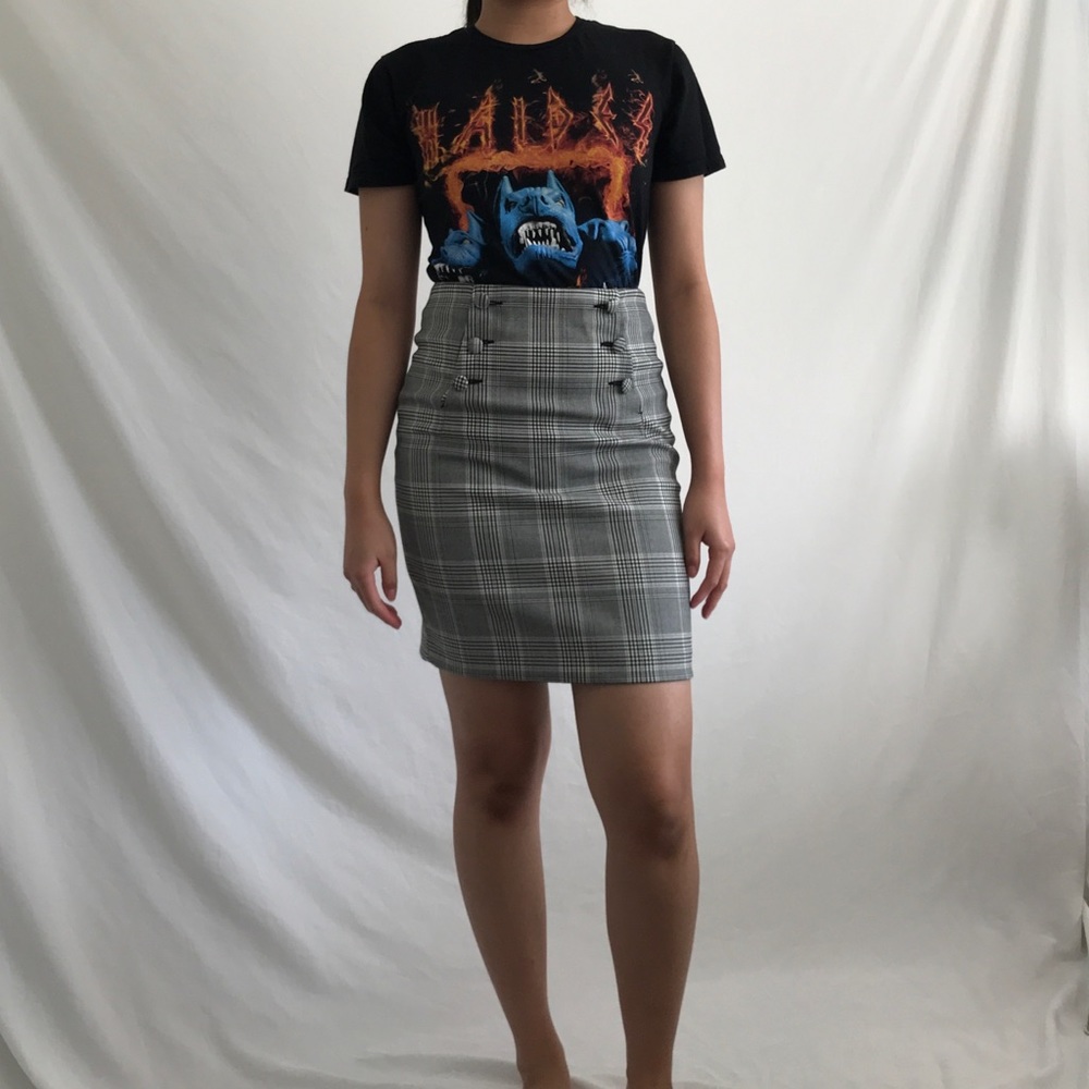 h&m plaid skirt